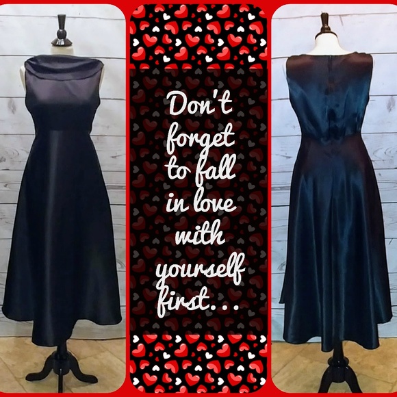 Vintage. No label Dresses & Skirts - ✌Vintage✌ Black Satin Party Dress